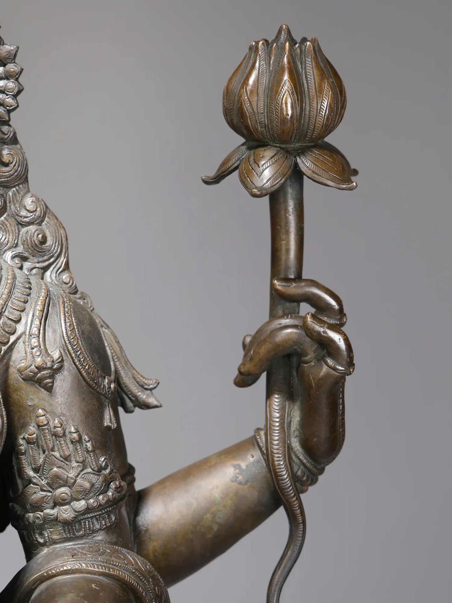 52" Large Superfine Goddess MahaLakshmi Standing on Lotus in Blessing Gesture | Panchaloha Bronze Statue
