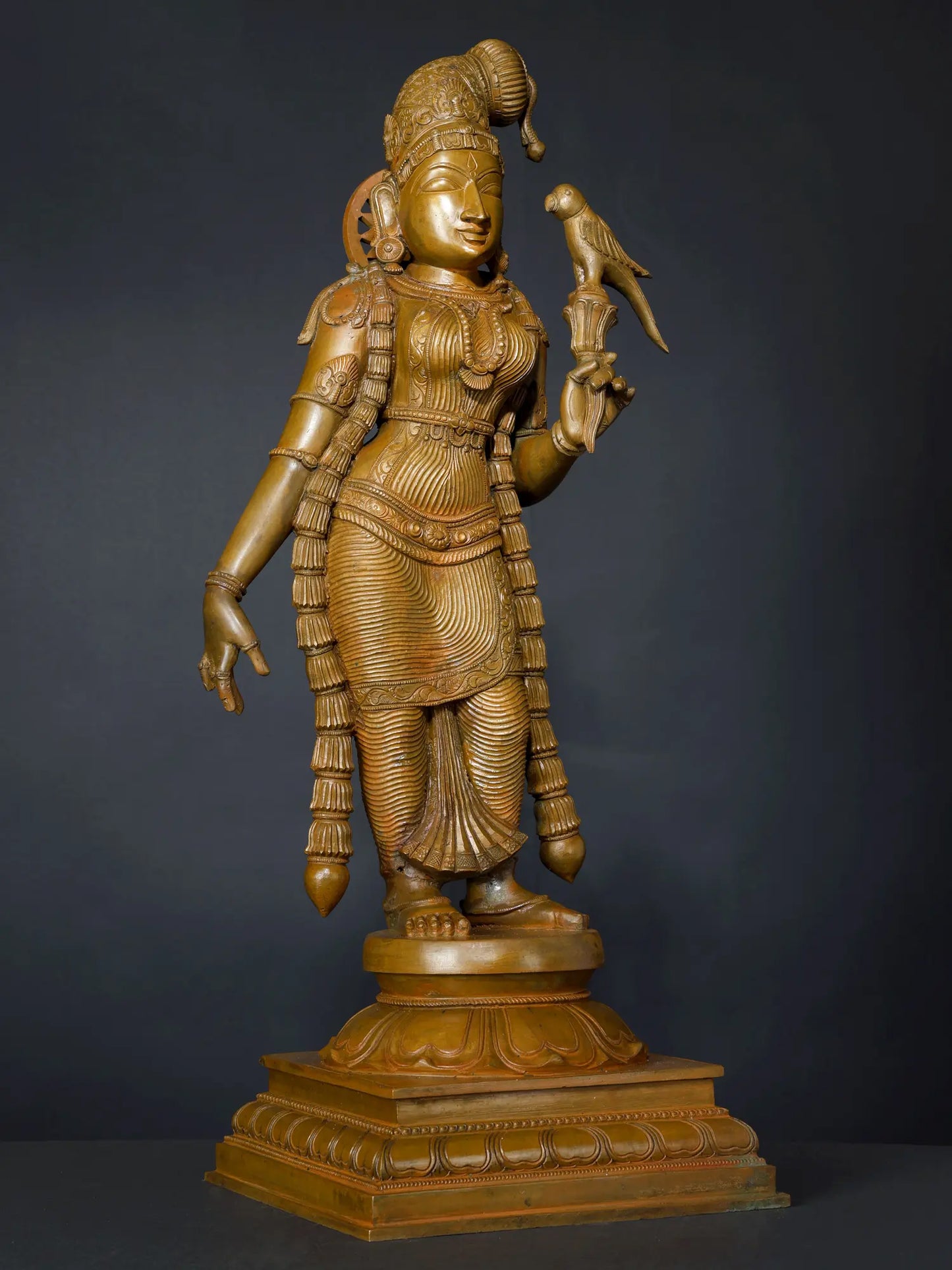 24" Superfine Statue of Goddess Andal | Panchaloha Bronze Sculpture | Handmade Statue