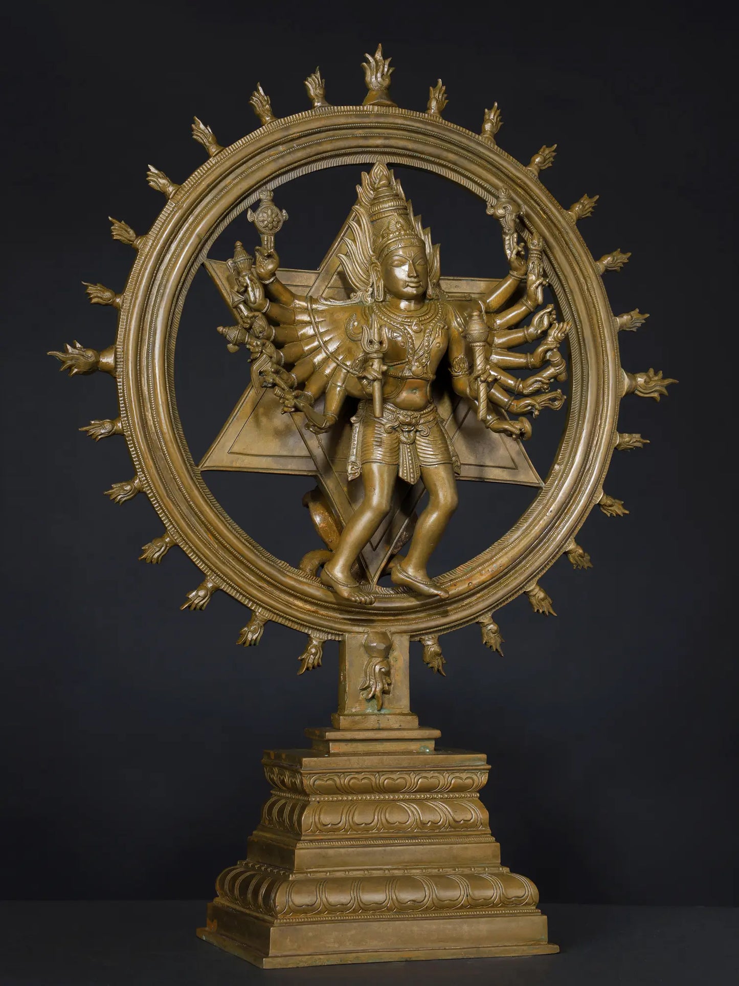 21" Superfine Statue of Sudarshana | Handmade Bronze Statue