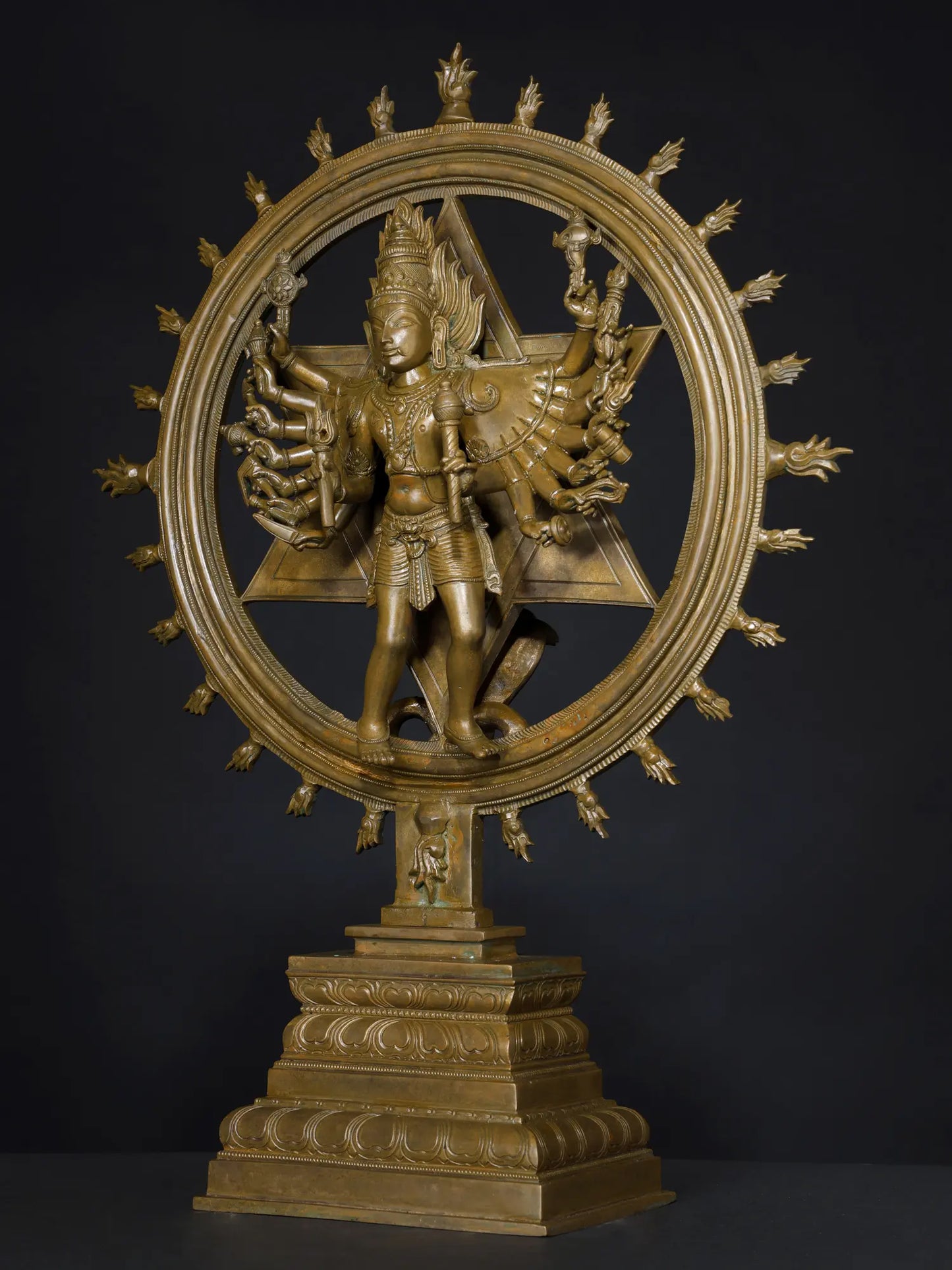 21" Superfine Statue of Sudarshana | Handmade Bronze Statue
