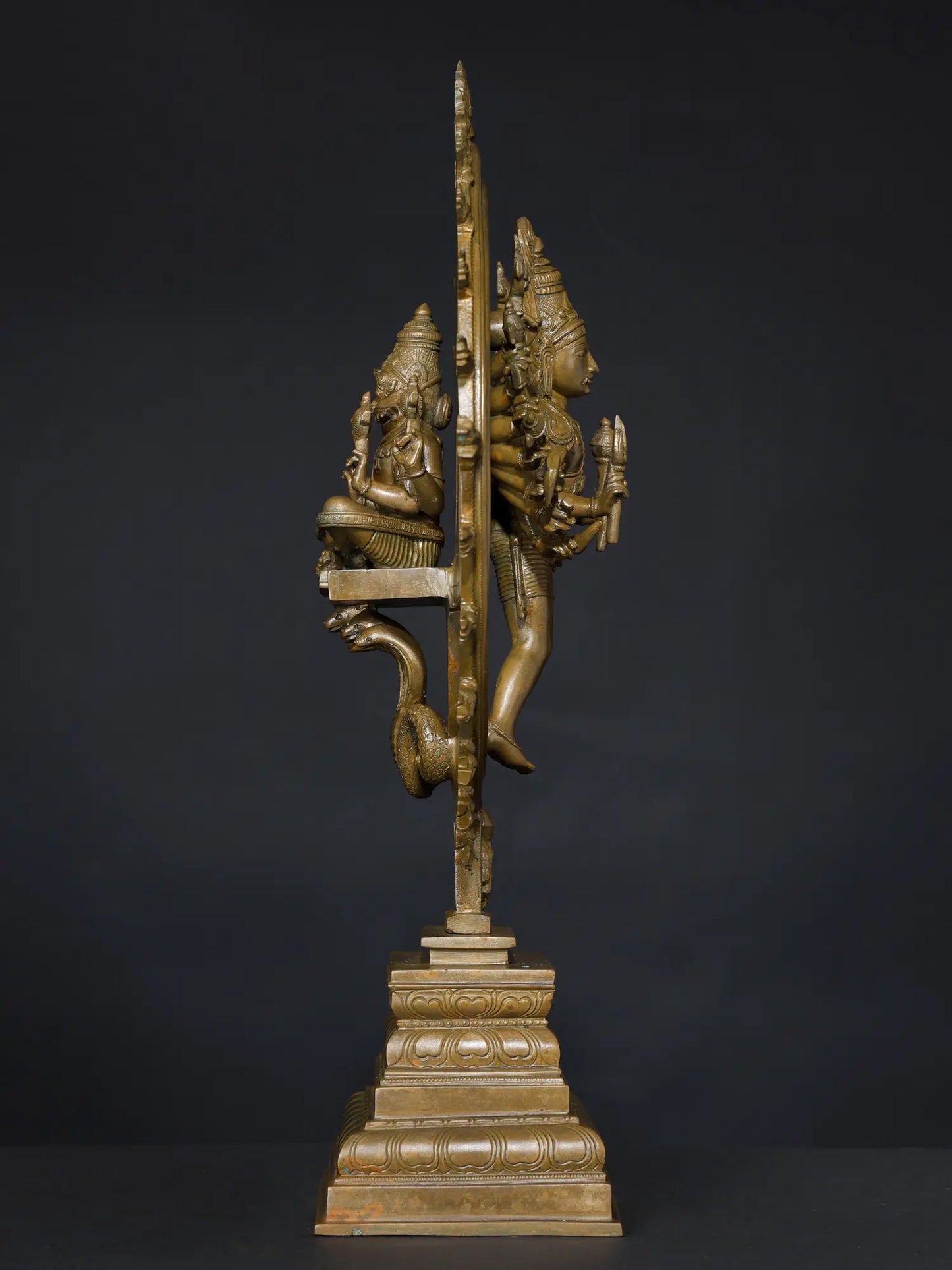 21" Superfine Statue of Sudarshana | Handmade Bronze Statue