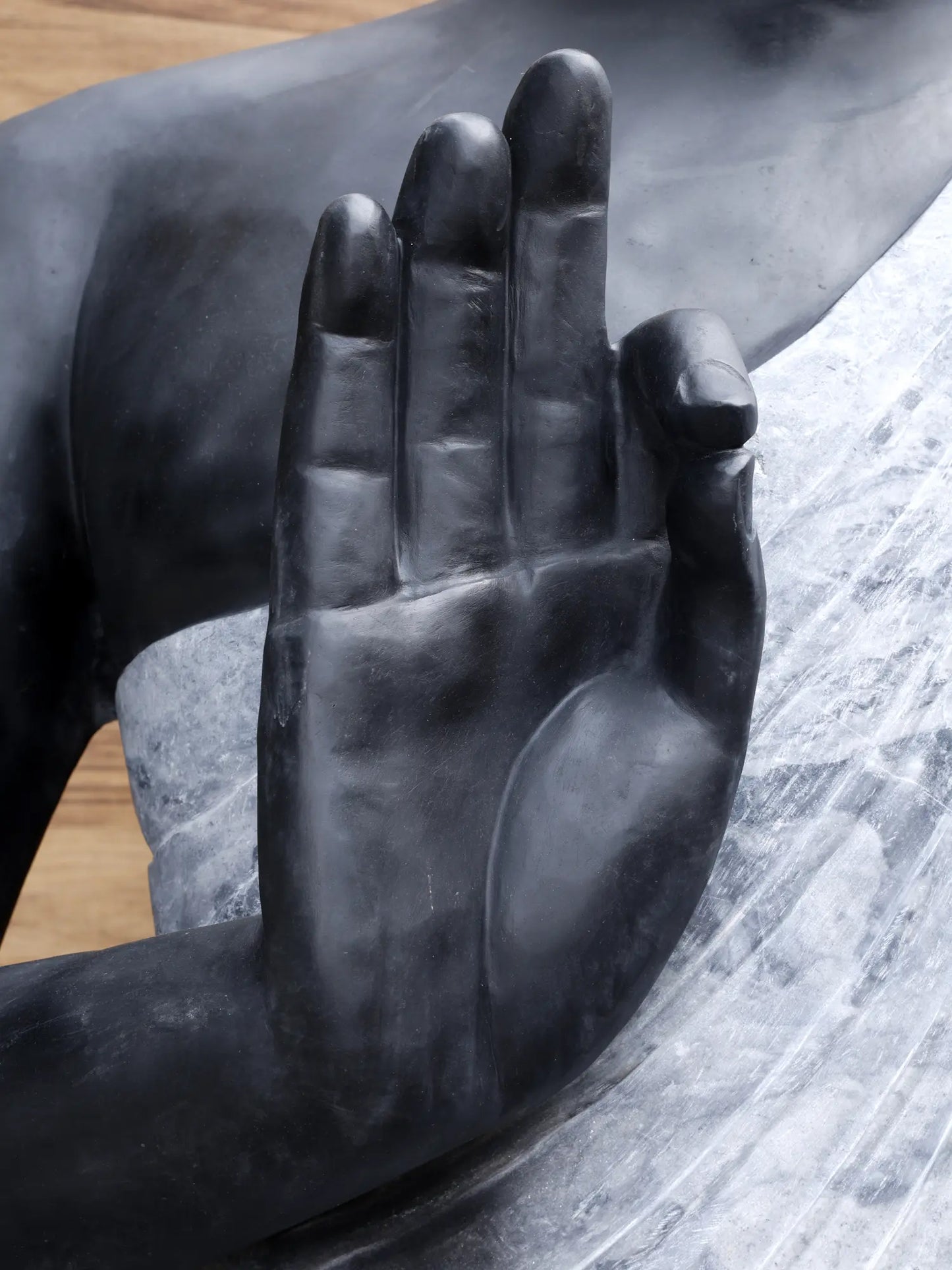 108" Super Large Lord Buddha Preaching His Dharma | Black Marble Sculpture for Temple | Shipped by Sea Overseas