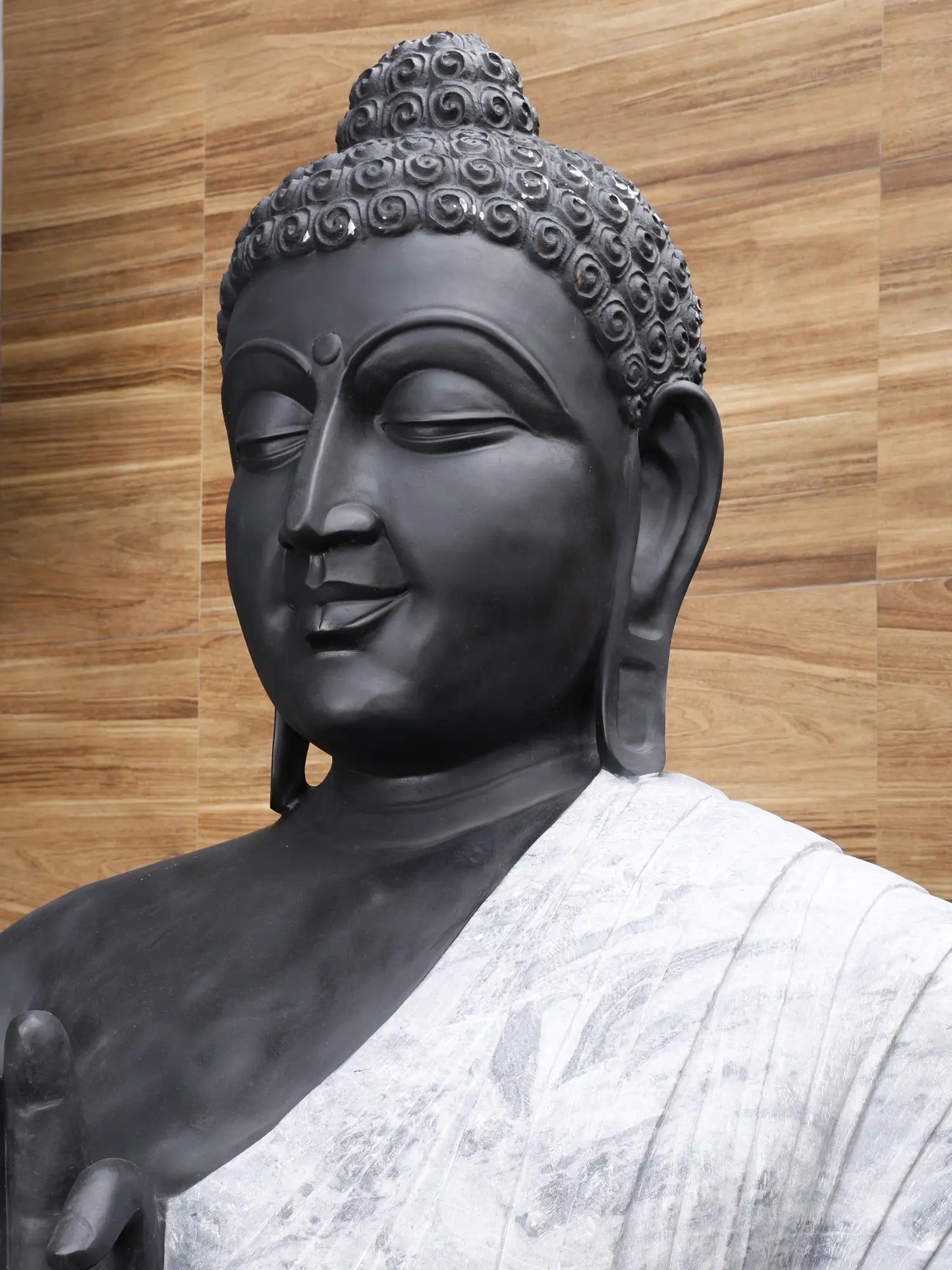 108" Super Large Lord Buddha Preaching His Dharma | Black Marble Sculpture for Temple | Shipped by Sea Overseas