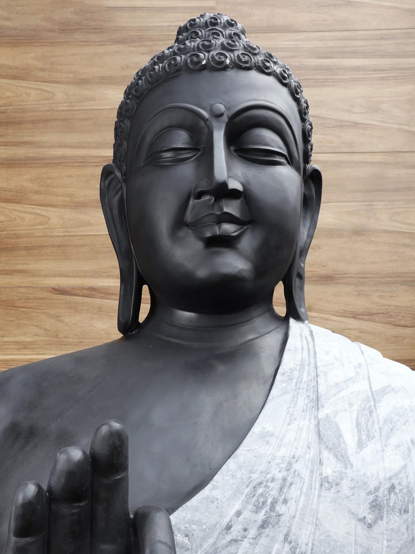 108" Super Large Lord Buddha Preaching His Dharma | Black Marble Sculpture for Temple | Shipped by Sea Overseas