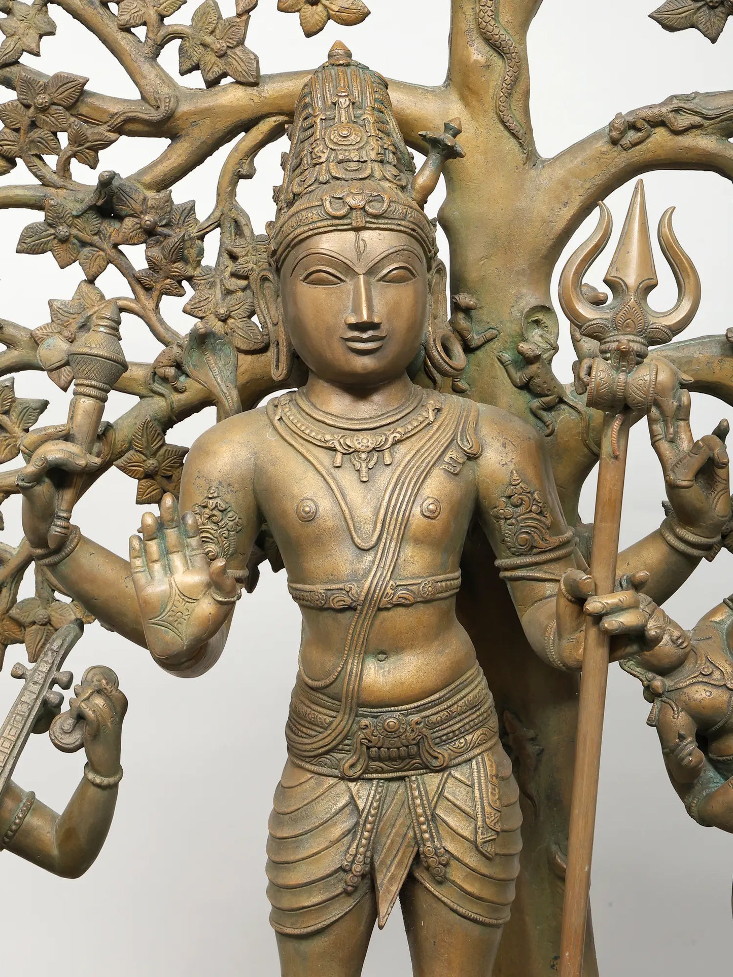 41" Lord Shiva with Family (Lost-Wax) Sculpture | Panchaloha Bronze from Swamimalai