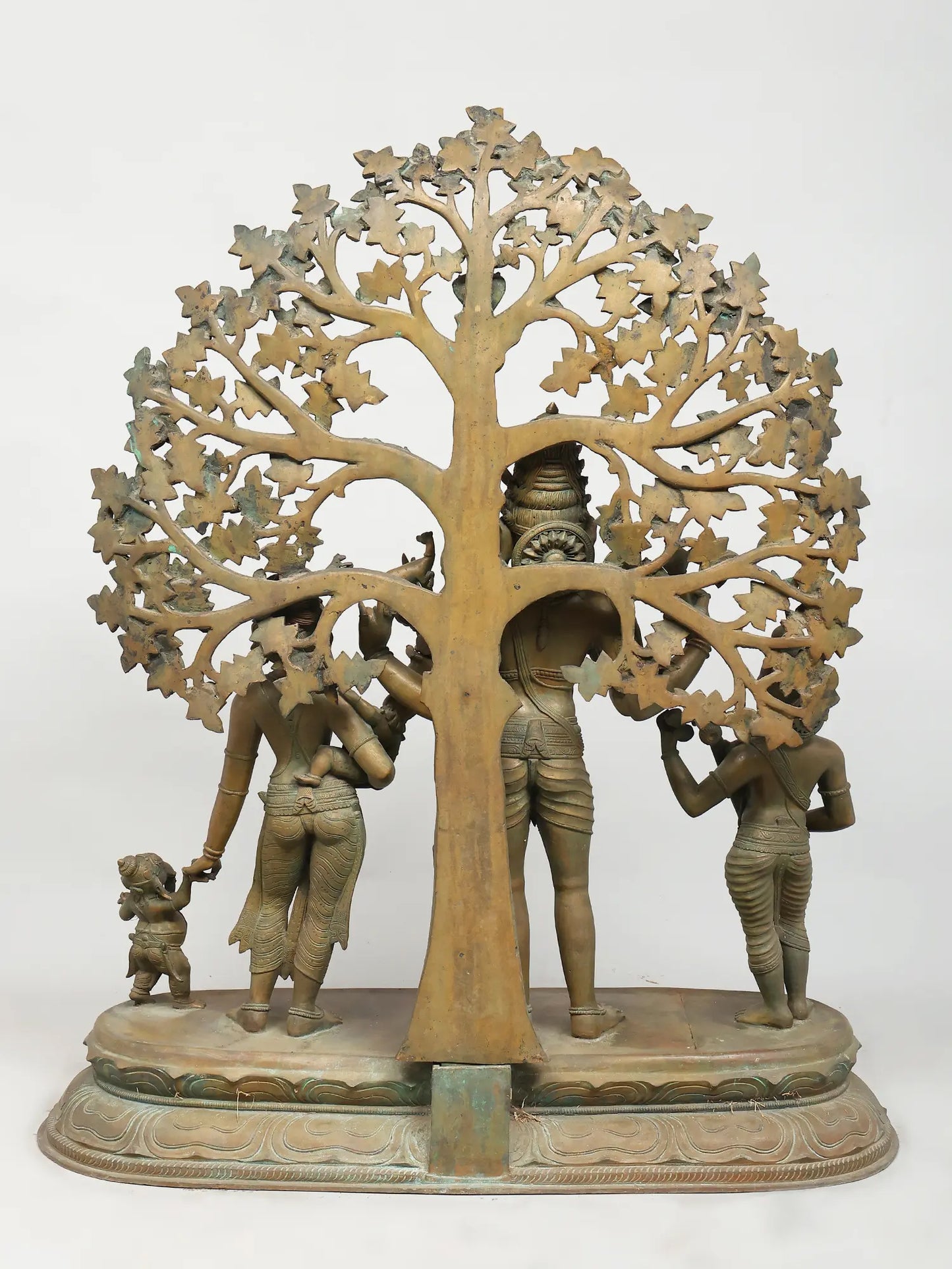 41" Lord Shiva with Family (Lost-Wax) Sculpture | Panchaloha Bronze from Swamimalai