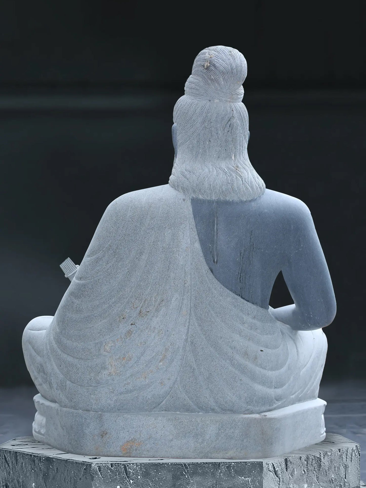 60" Large Thiruvalluvar Seated Granite Stone Idol | Handmade Granite Stone Sculpture