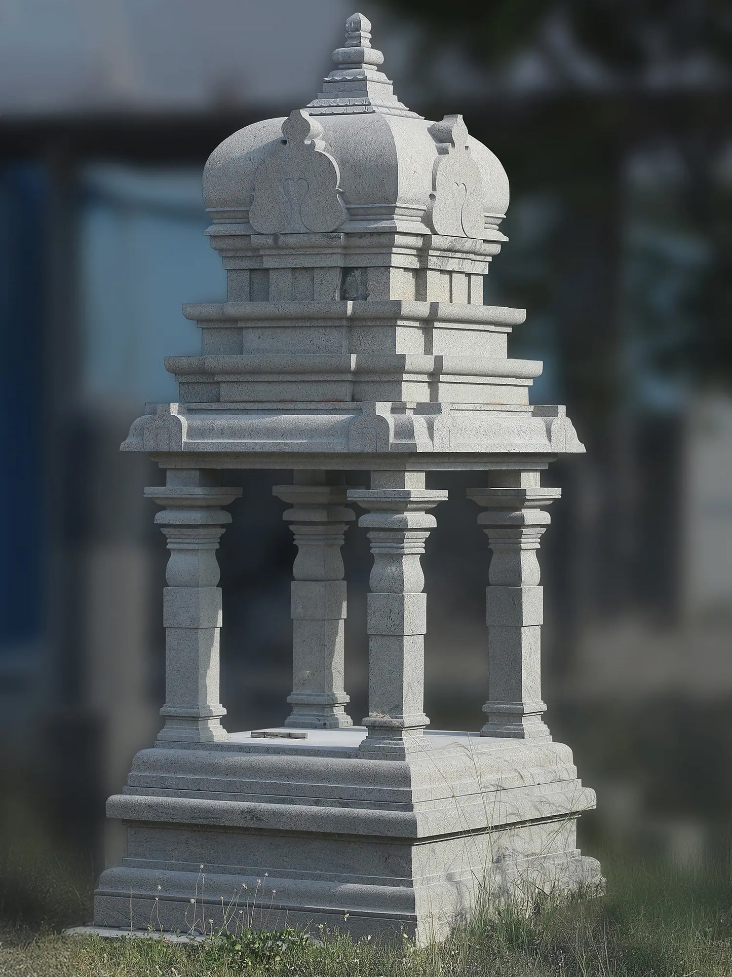 145" Large Sized Granite Stone Mandapam with Pillers | Hand Carved Mandapam