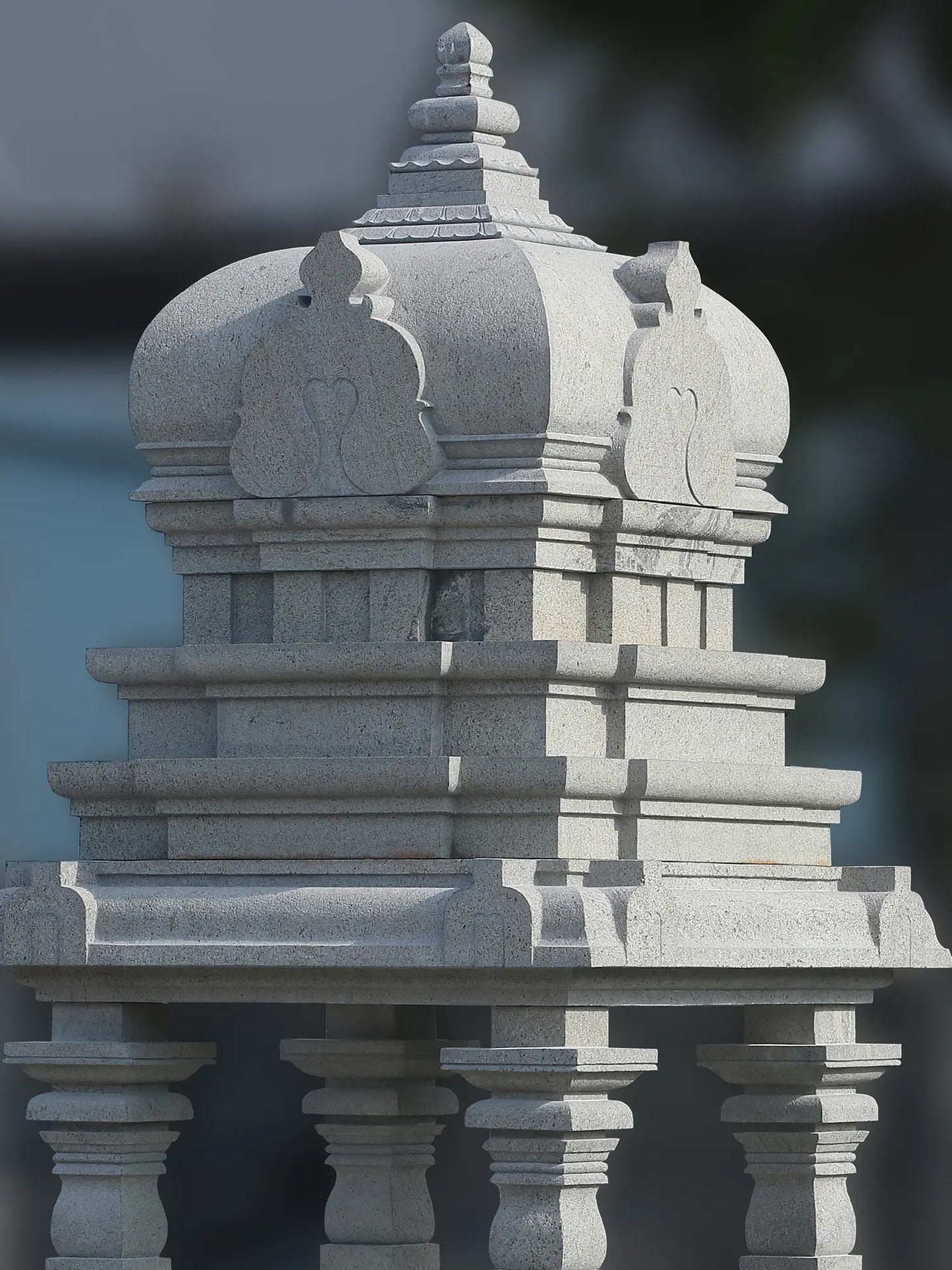 145" Large Sized Granite Stone Mandapam with Pillers | Hand Carved Mandapam