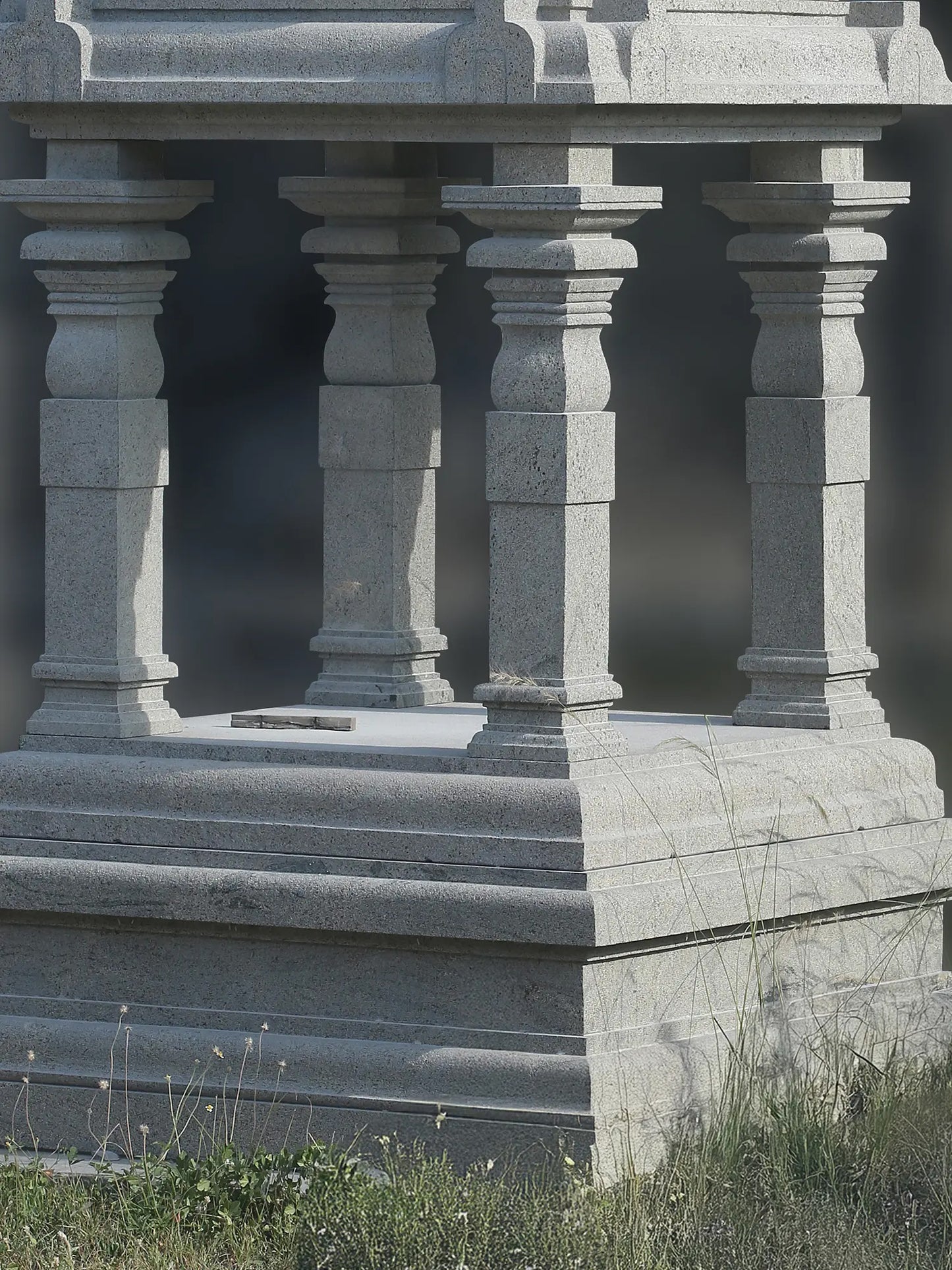 145" Large Sized Granite Stone Mandapam with Pillers | Hand Carved Mandapam