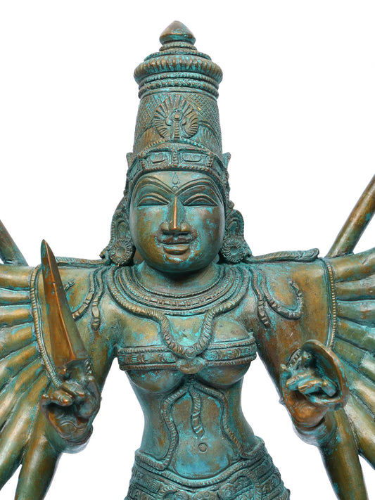 19" Eighteen Armed Standing Goddess Durga