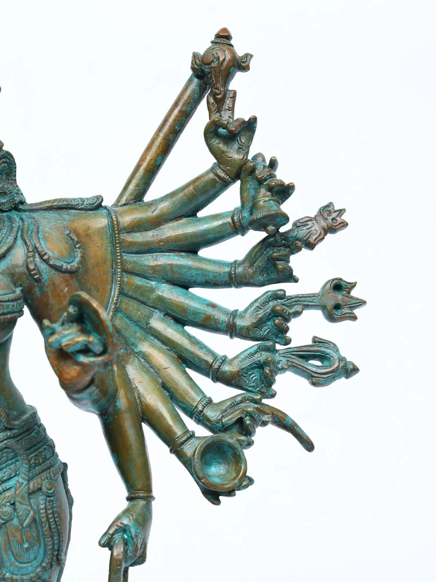 19" Eighteen Armed Standing Goddess Durga