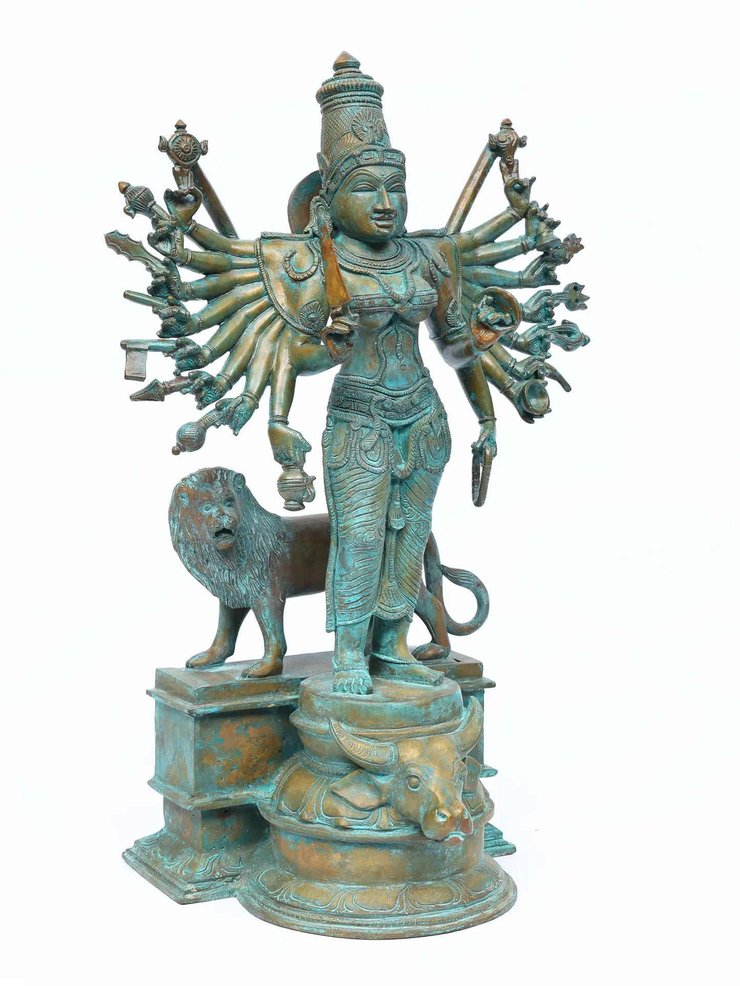 19" Eighteen Armed Standing Goddess Durga