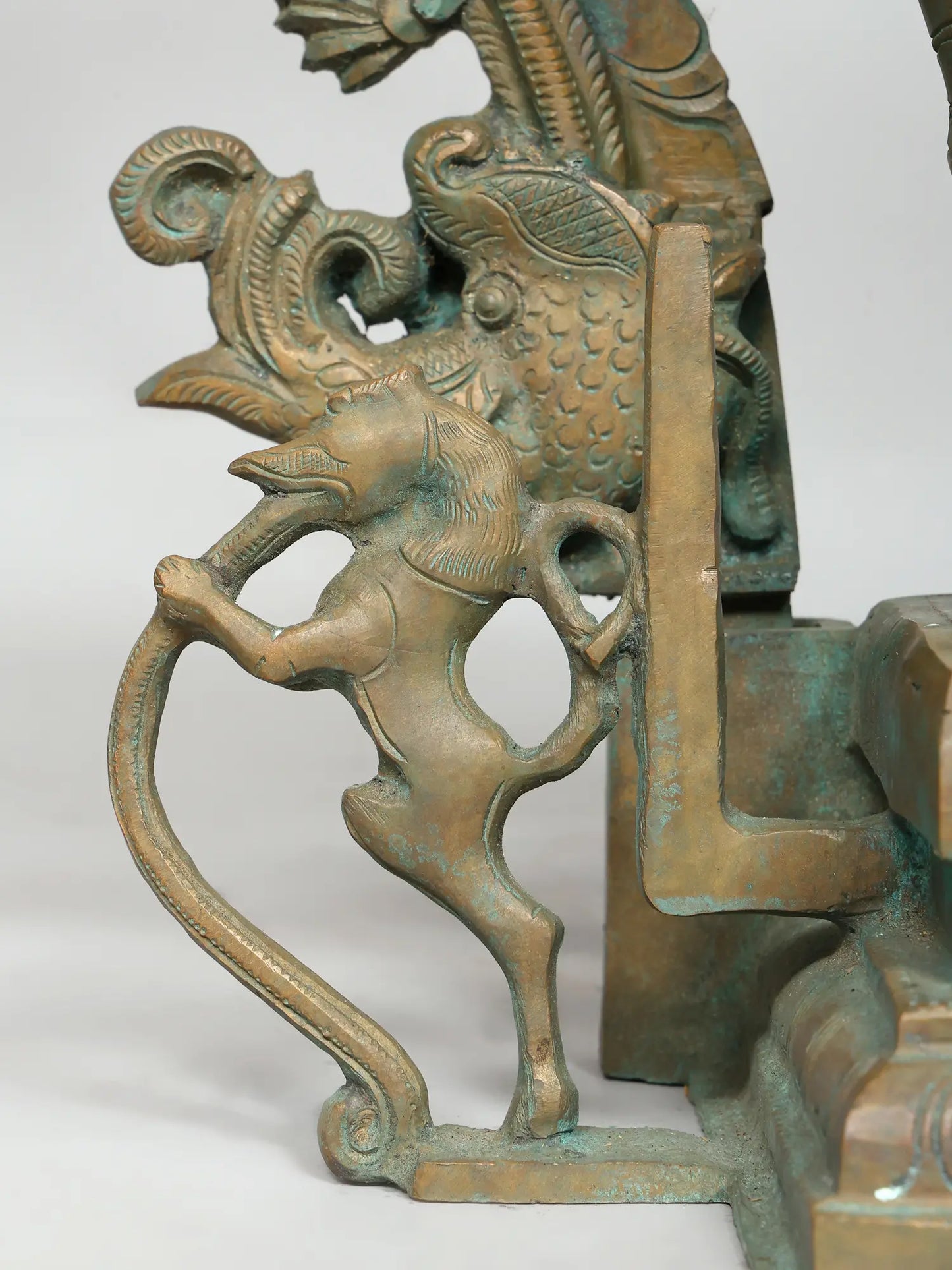 25" Goddess Pratyangira with Kirtimukha Prabhavali (Lost-Wax) | Panchaloha Bronze from Swamimalai