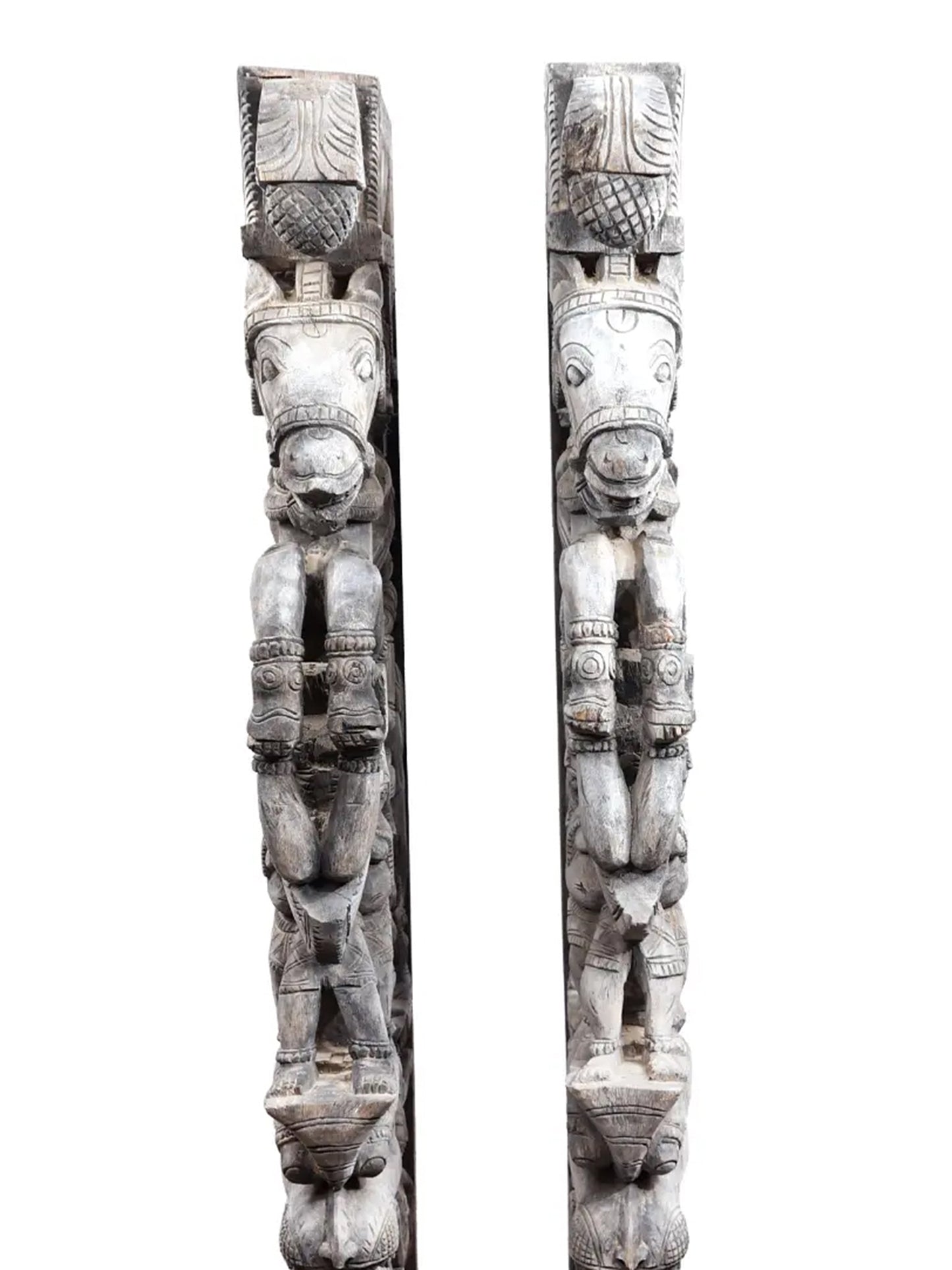 71" Attractive Wood Carved Large Brackets with Pair | Wood Carved Item for Home