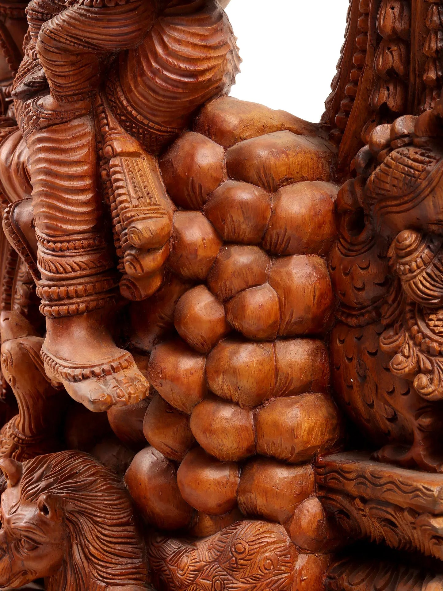 48" Shiva Family - The Universe of Bhagawan Shiva (Award Winning Sculpture) | Teakwood Statue for Temple with Carving