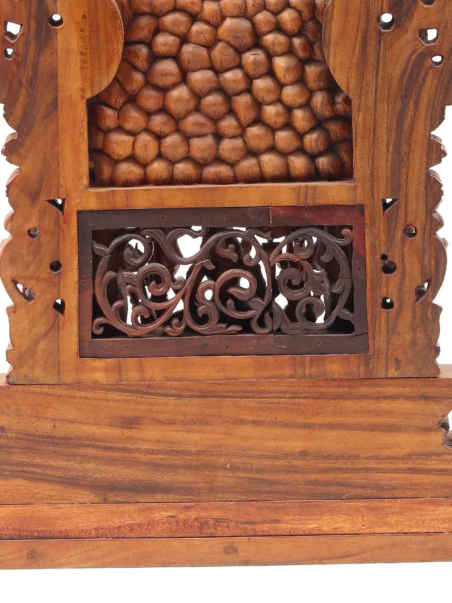 48" Shiva Family - The Universe of Bhagawan Shiva (Award Winning Sculpture) | Teakwood Statue for Temple with Carving