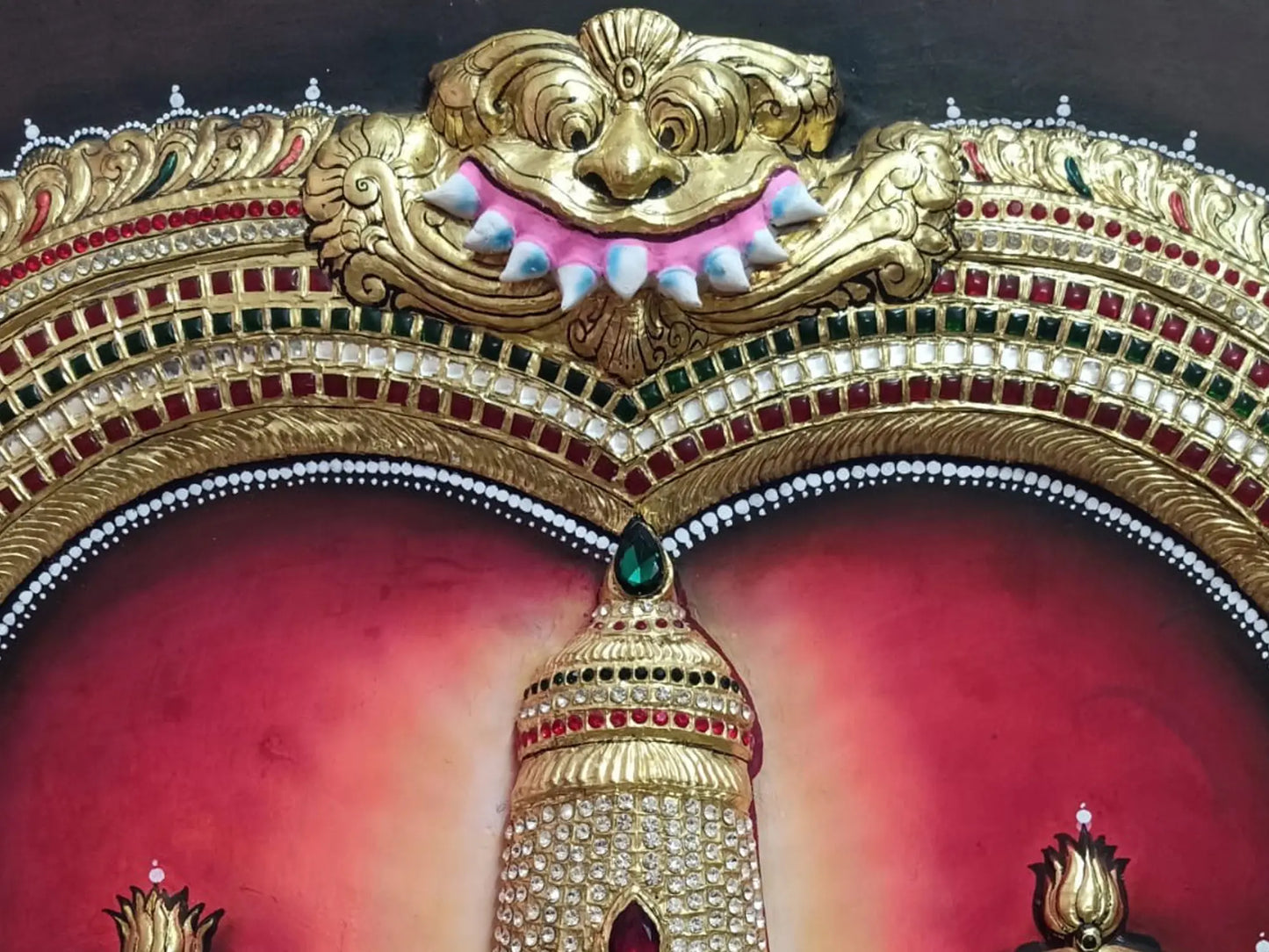 Masterpiece of Lord Venkateswara with Goddess Lakshmi | Handmade Tanjore Painting