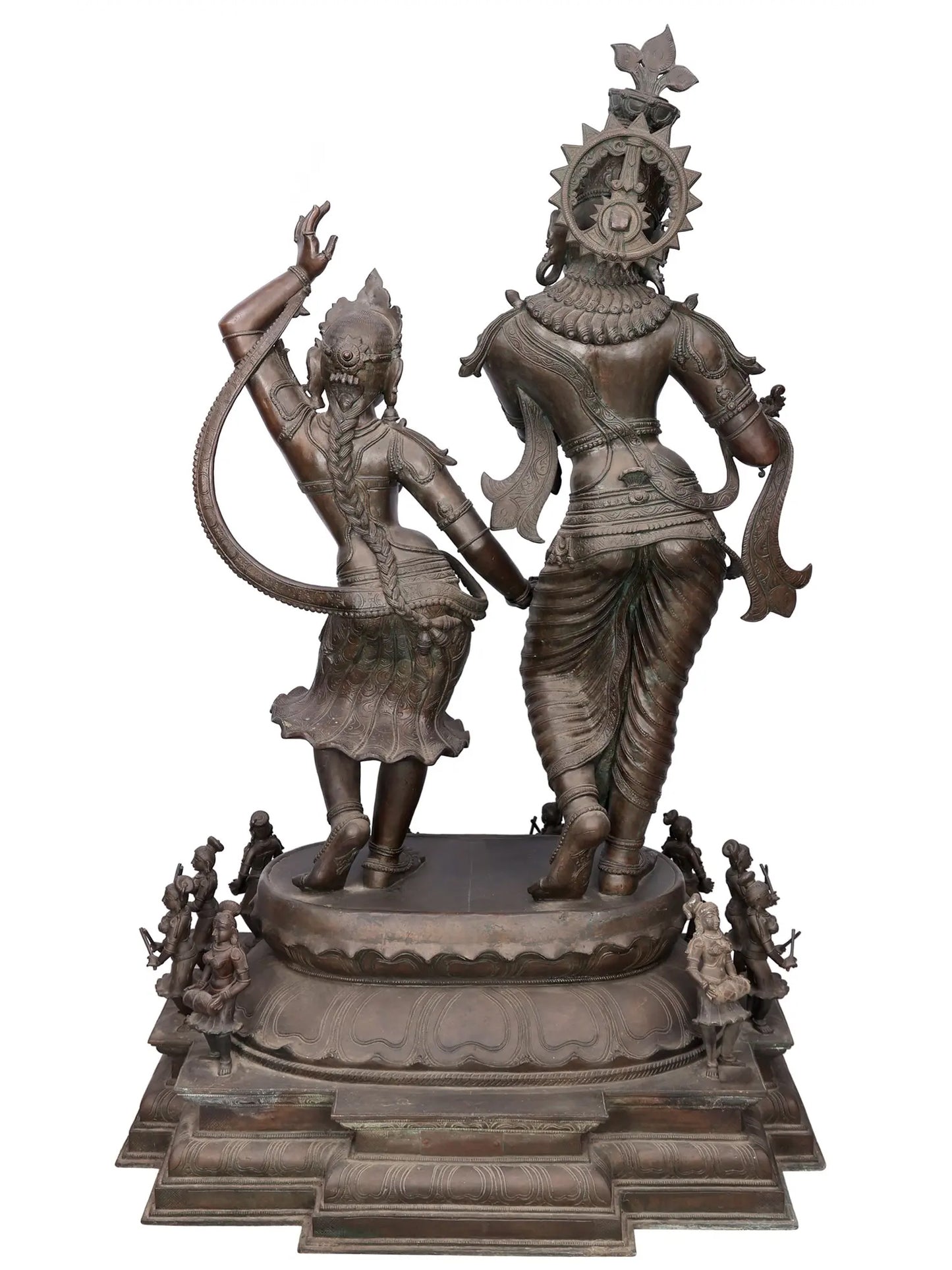60" Large Statue Radha & Krishna | Panchaloha Bronze Statue from Swamimalai (Lost-Wax) - (Shipped by Sea)