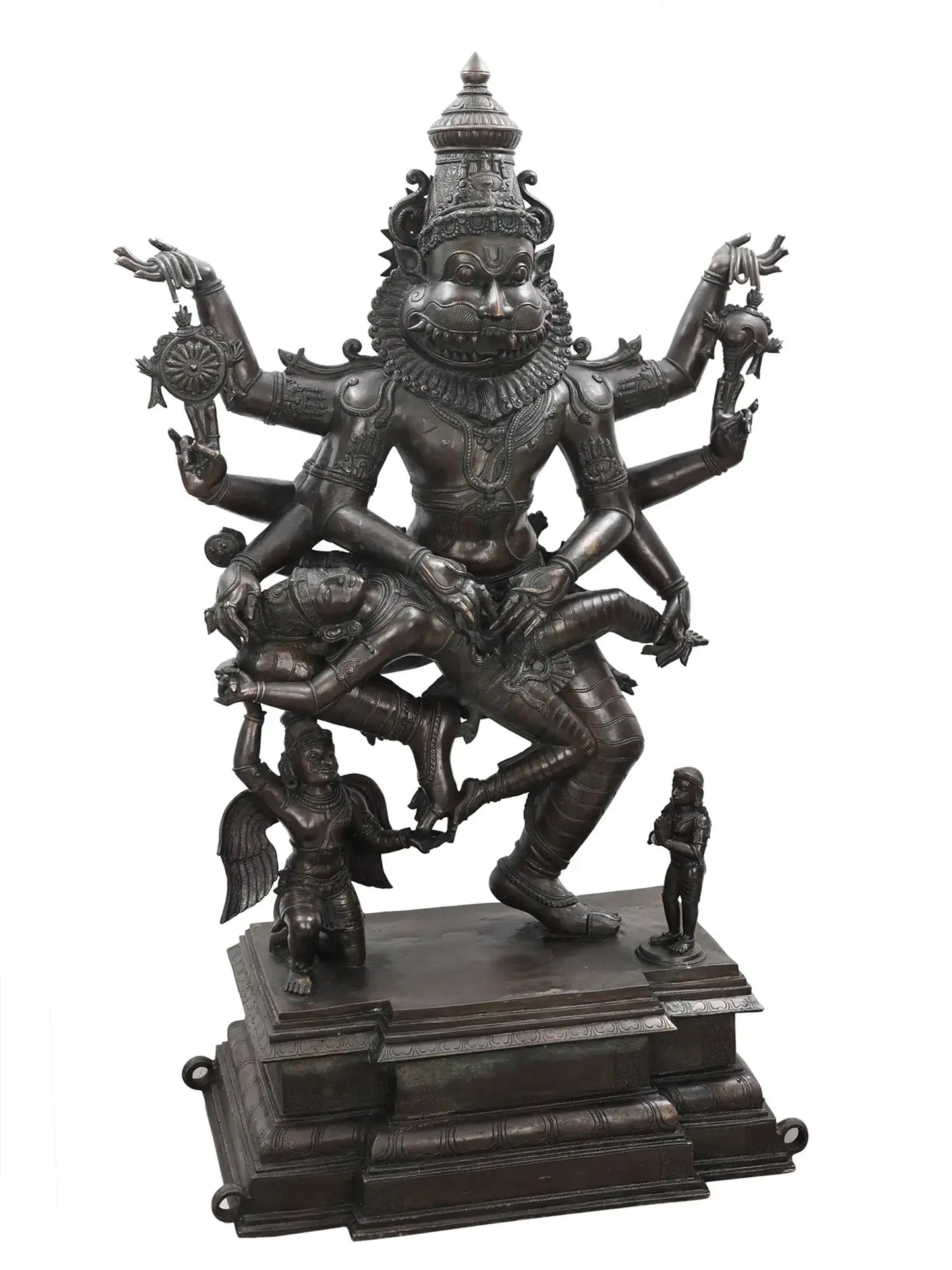49" Superfine Large Statue of Narasimha Killing the Demon Hiranyakashipu