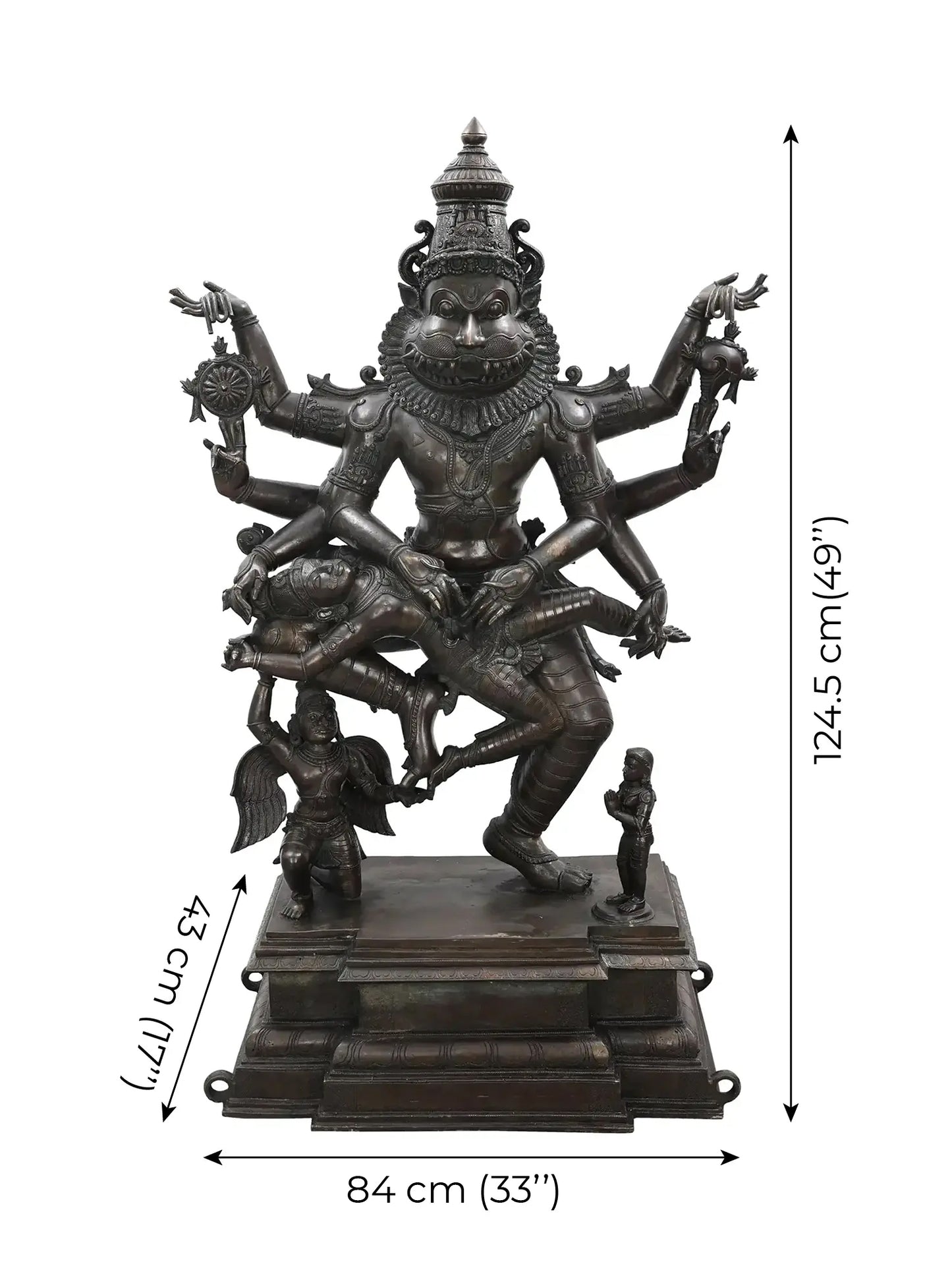 49" Superfine Large Statue of Narasimha Killing the Demon Hiranyakashipu