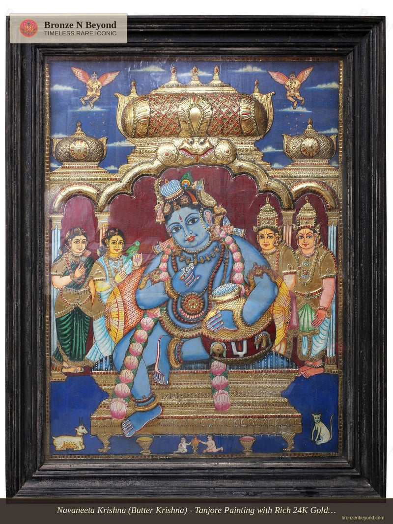 Krishna Leela in Gold: Butter Krishna & Divine Tanjore Paintings That Captivate