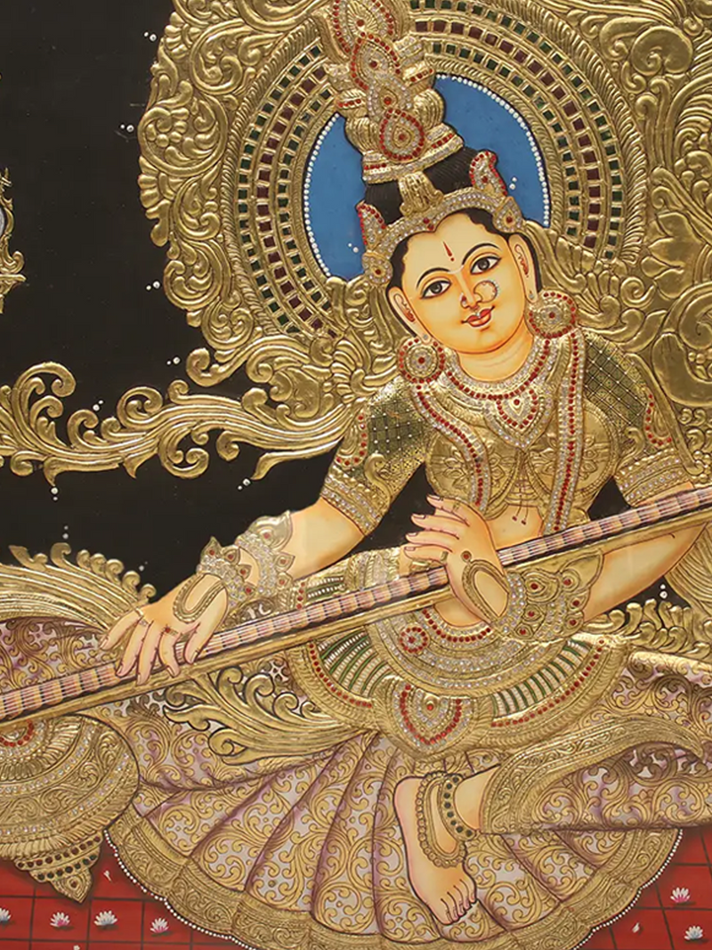 Goddess Saraswati Tanjore Paintings