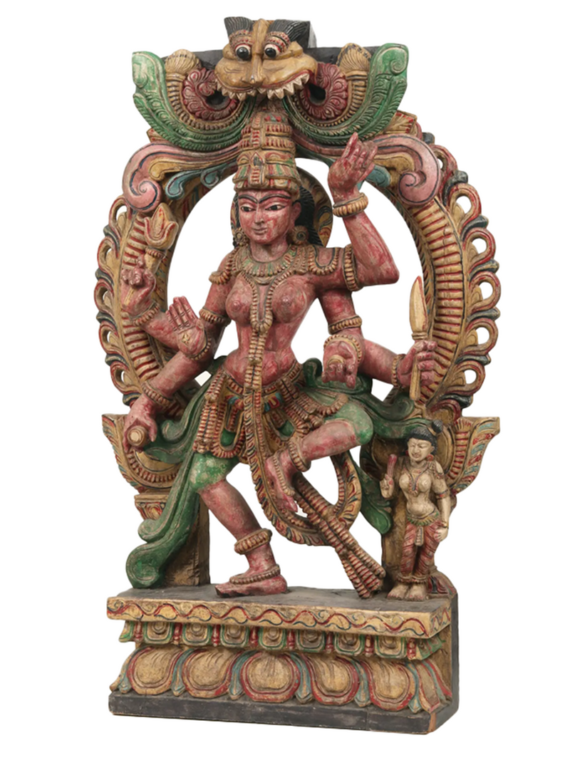 Goddess Parvati Wood Statues