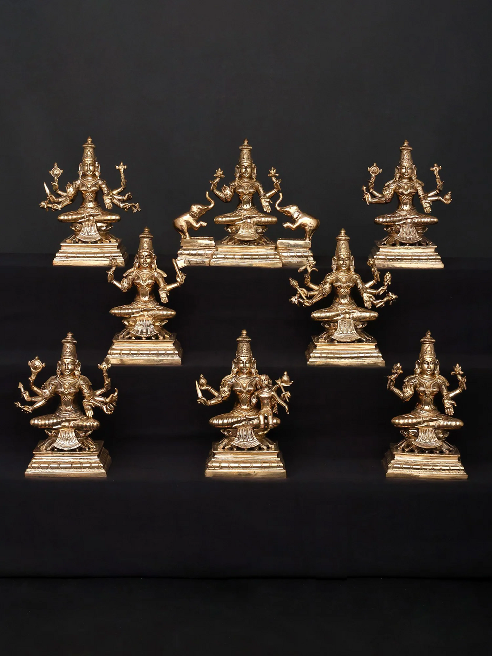 Ashtalakshmi Set of Eight Forms of Lakshmi in Panchaloha Bronze