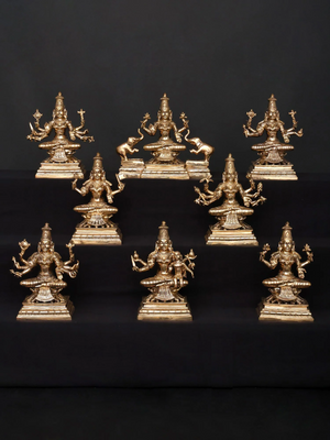 Ashtalakshmi Set of Eight Forms of Lakshmi in Panchaloha Bronze