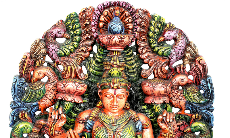 Goddess Lakshmi Wood Statues