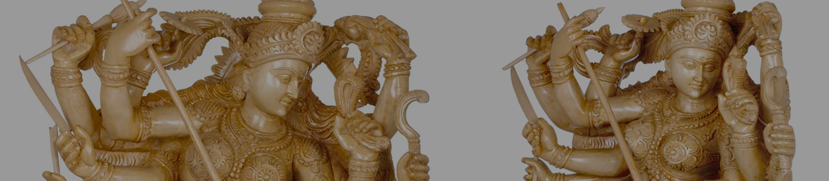 Goddess Durga Wood Statues