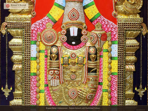 Tirupati Balaji Venkateswara - Tanjore Artwork with Traditional Colours and 24K Gold