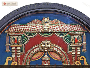 Goddess Lakshmi (Gajalakshmi Form) - Round Tanjore Artwork with 24K Gold Embellishment&nbsp;
