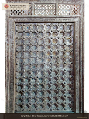 Large Traditional Indian Forged Wood Door