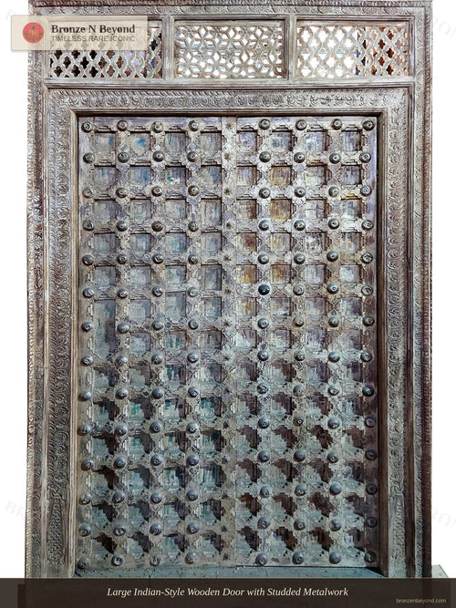 Large Traditional Indian Forged Wood Door