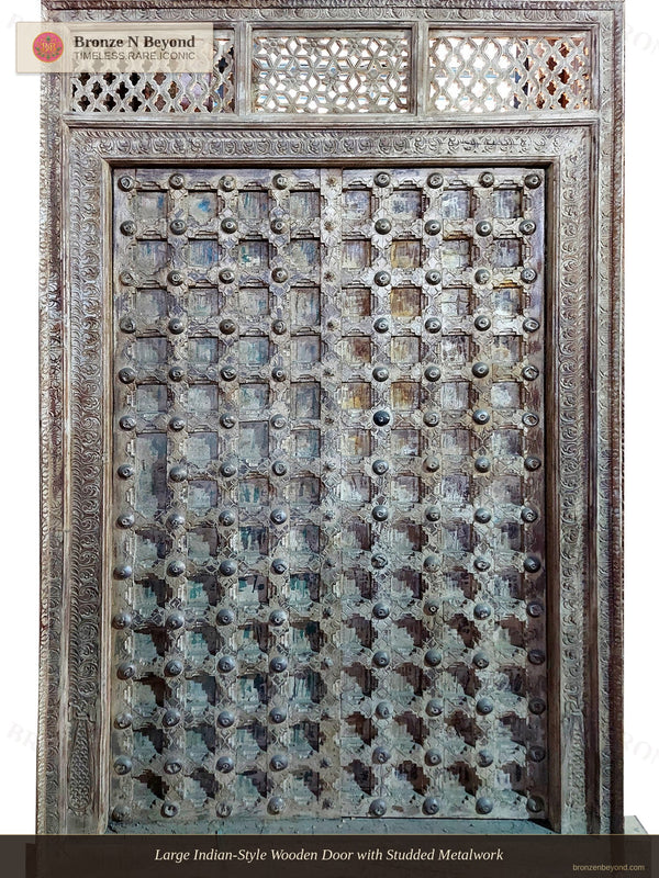 Large Traditional Indian Forged Wood Door