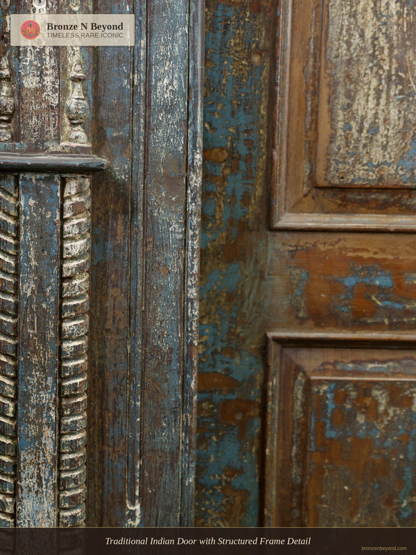 Traditional Indian Door with Structured Frame Detail