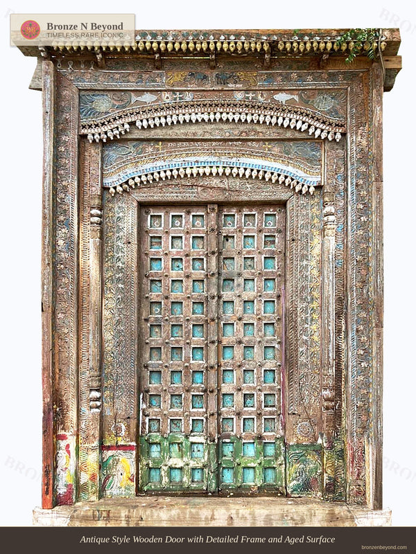 Large Designer Wooden Door with Frame