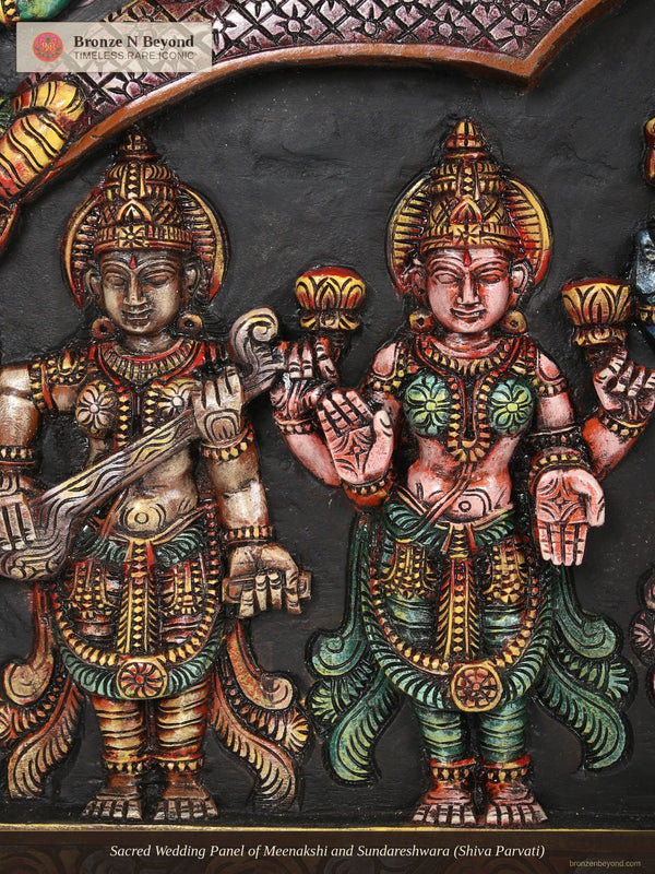Sacred Wedding Panel of Meenakshi and Sundareshwara (Shiva Parvati)