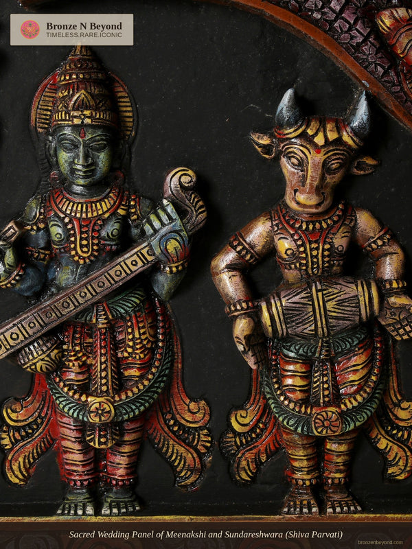 Sacred Wedding Panel of Meenakshi and Sundareshwara (Shiva Parvati)