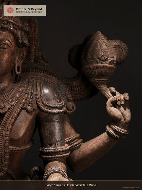 Large Shiva as Dakshinamurti in Wood