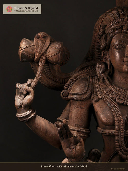 Large Shiva as Dakshinamurti in Wood