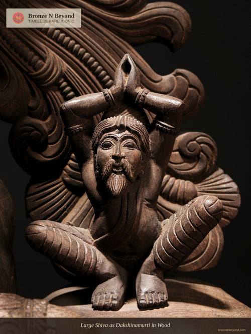 Large Shiva as Dakshinamurti in Wood