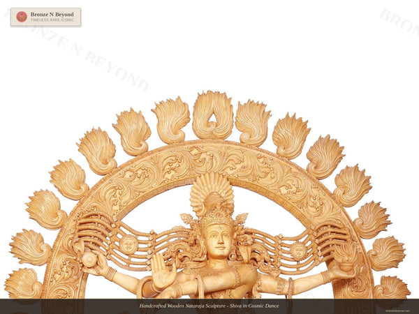 Handcrafted Wooden Nataraja Sculpture - Shiva in Cosmic Dance