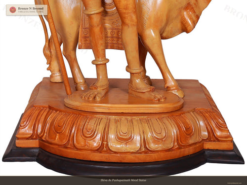 Shiva As Pashupatinath Wood Statue