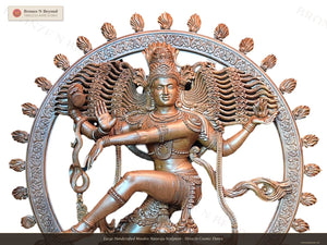 Large Handcrafted Wooden Nataraja Sculpture - Shiva in Cosmic Dance