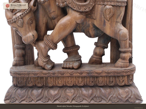 Handcrafted Wooden Venugopala Sculpture