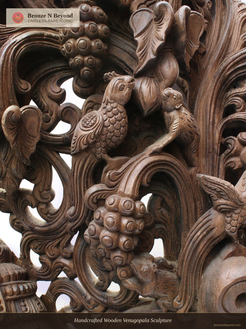Handcrafted Wooden Venugopala Sculpture