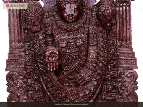 Handcrafted Wooden Venkateshwara Sculpture